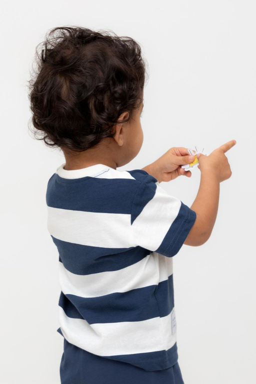 КР 302374/синий,суровый,полоска к564 фуфайка (футболка) д/мал яс - Crockid фото 3