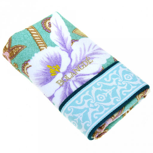 "Япония-2014" Полотенце махровое 34х78см, плотность 300гр/м2, 100% хлопок, Фантазия, зеленый, Bolangde (Китай)