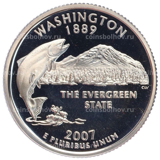 1/4 доллара (25 центов) 2007 года S США Штаты и территории Вашингтон