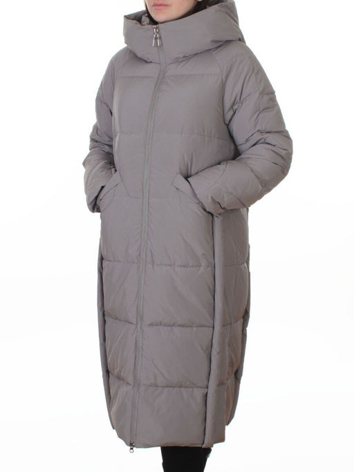 018 GRAY Пальто зимнее женское (200 гр. холлофайбер)