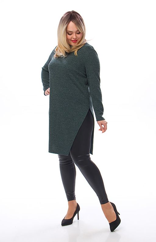 длинная туника-свитер-с глубоким разрезом сбоку. - Ckc collections фото 2