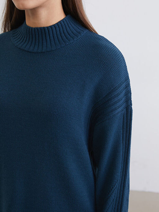 Yar?m Bal?k?? Yaka Kad?n Triko Tunik