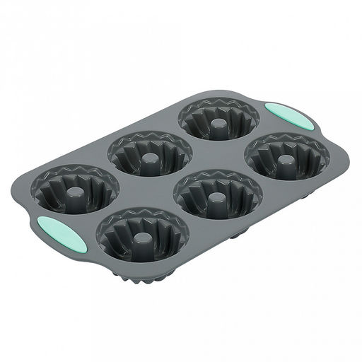 Форма для кексов "Linea Silicone", 6 ячеек, фигурная, силикон, "Regent" (Китай)