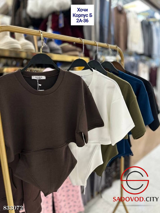 Футболка с корсетом однотонная - Bruno фото 5