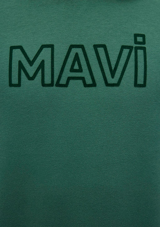 Mavi Logo Bask?l? Kapusonlu Yesil Sweatshirt  фото 7