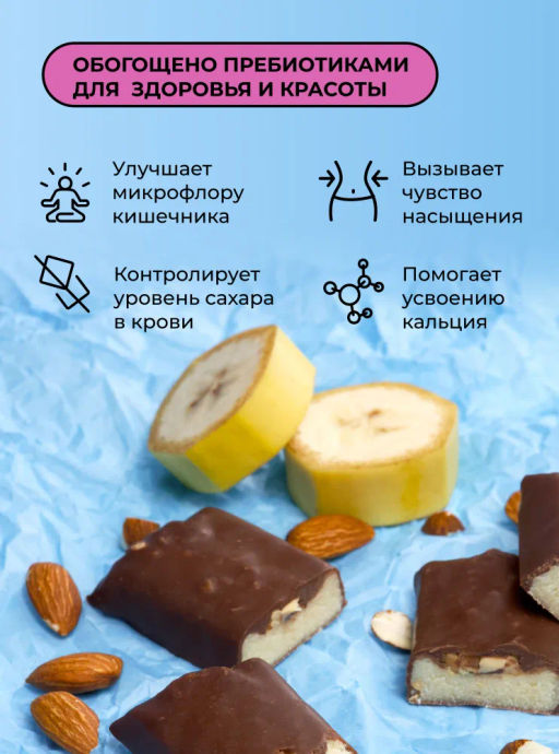 Цена за 16 штук. Батончик протеиновый Bite Банан-миндаль 50г - Take a Bite фото 6