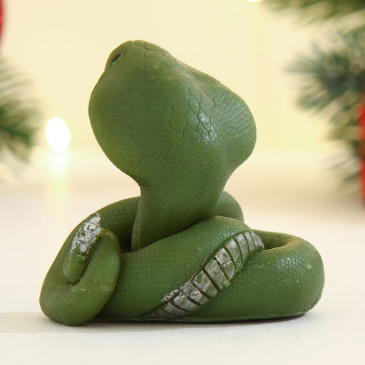 Фигурное мыло Змея Кобрюша зеленое, 40г - Мыльные штучки фото 4