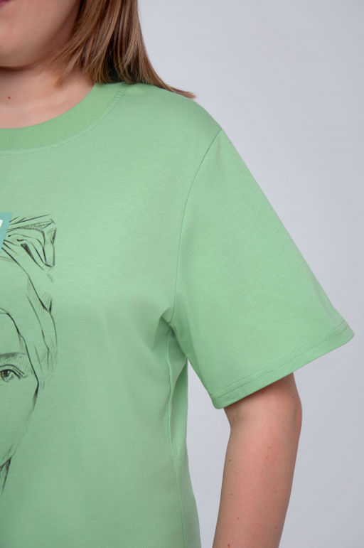 Арт. 31105 Футболка женская 50-58 (5 шт) Цвет:салатовый - Калинка фото 17