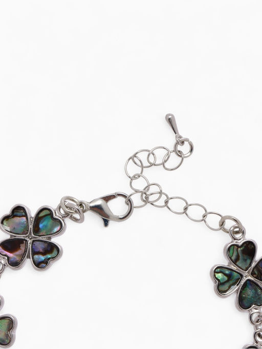 Браслет цепочка «Галиотис. Клевер», L=17 см + доп.цепочка 5 см, цвет серебро, разноцветный