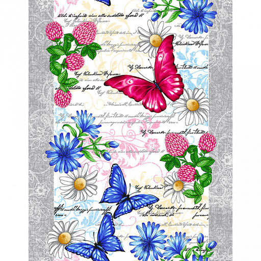 "Баттерфляй" Скатерть-дорожка на стол набивная 50х148см, 231г/м2, хлопок 100%, "Домашняя мода" (Россия)