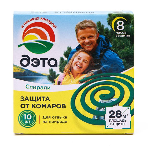 Цена за 2 шт. Спирали от комаров и летающих насекомых "ДЭТА", 10 шт