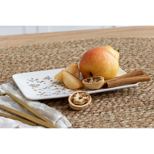 Блюдо керамическое «Цветы», 20.5×12.5×1.8 см