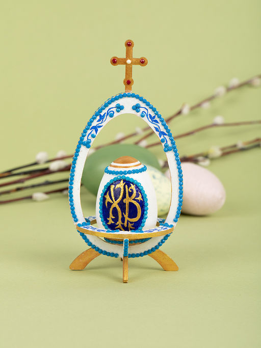 Заготовка для декорирования Mr. Carving КЛ-23 Подставка под яйцо фанера 6.6 х 6.6 х 14 см с Крестом фото 4