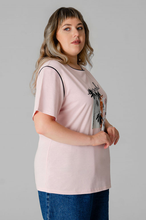 Арт. 31115 Футболка женская 50-58 (5 шт) Цвет:розовый - Калинка фото 14