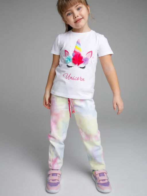 PlayToday / Брюки текстильные джинсовые для девочек  фото 2