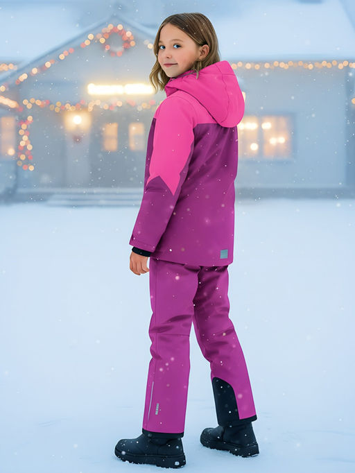 Горнолыжный костюм зимний для девочки розового цвета 9432R - Valianly фото 8