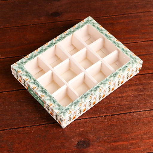 Цена за 5 шт. Упаковка для конфет 12 шт Елочные игрушки серия 19 х 15 х 3,5 см - Simaland фото 2