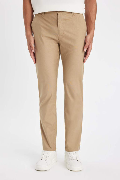 Прямые брюки-чинос из парусины - Defacto фото 4