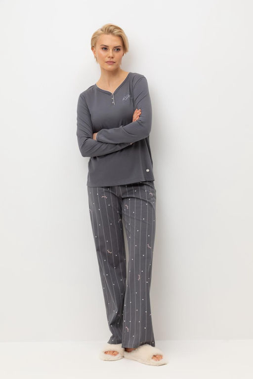 Е 20179/серый,полоски и сердечки пижама жен - Very neat фото 5