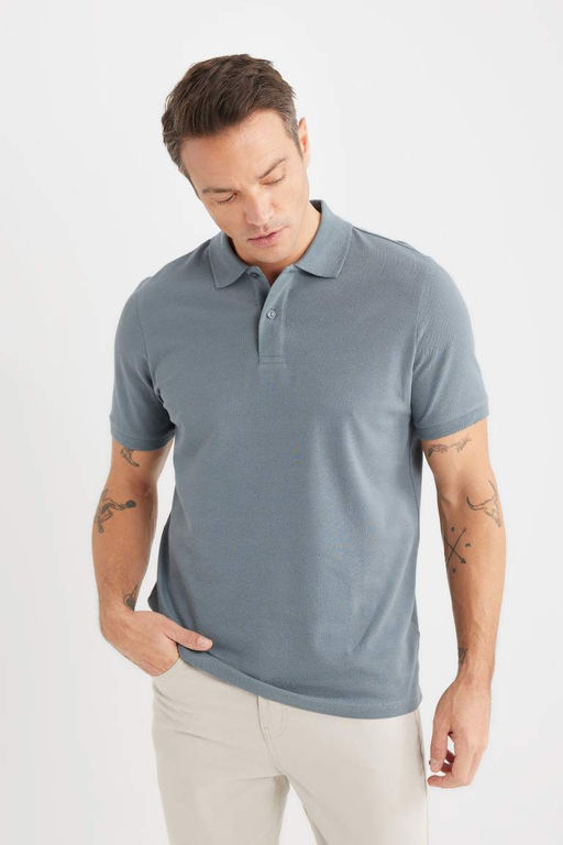 Regular Fit Polo Yaka Pike Polo Tisort - Defacto фото 2