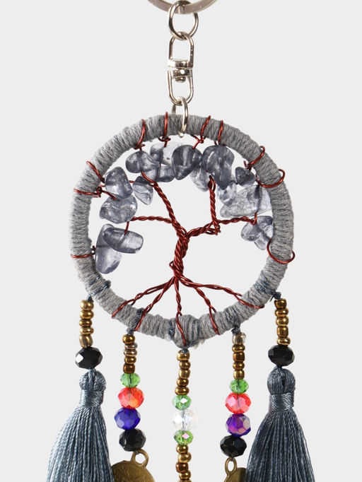 Брелок ловец снов «Древо», 19 см, серый