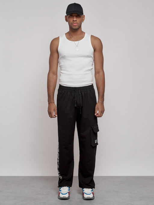 спортивные брюки 95%хлопок 5% эластан (двухслойная нить),Турция, черного цвета - Mtforce фото 5