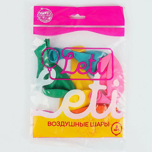 Цена за 3 шт. Воздушные шары латексные 12", пастель, 5 шт., МИКС