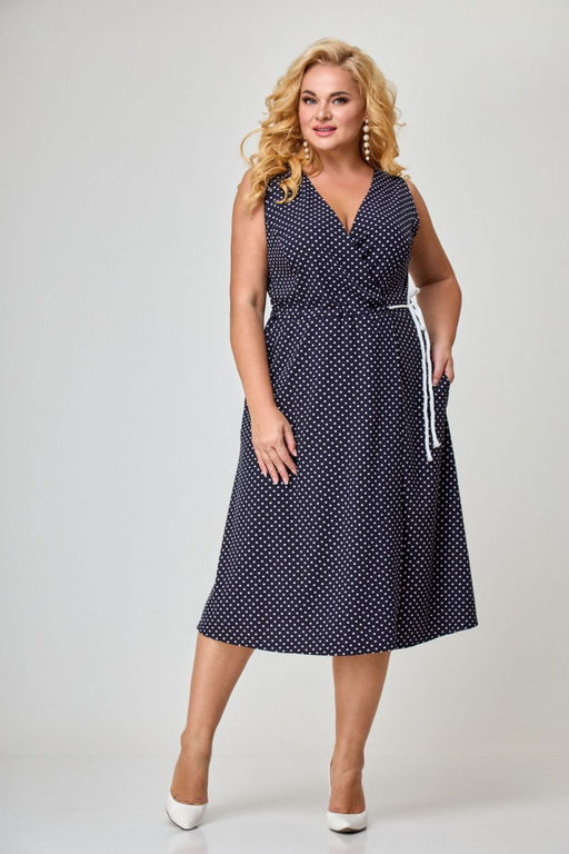 Костюм ANELLI 1055 синий горох+белый жакет  фото 2