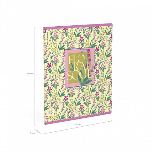 Цена за 5 шт. Тетрадь общая ученическая ErichKrause Floral Soul, 48 листов, клетка, ламинация soft-touch+выборочный УФ-лак_MIX-PACK  фото 10