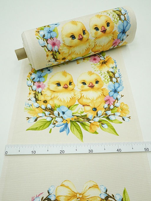 Вафельное полотно (холст) Солнечная Пасха, ш.0.5м, хлопок-100%, 170гр/м.кв, раппорт 63см - Купава фото 3