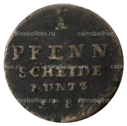1 пфенниг 1787 года Германские государства Брауншвейг  Люнебург