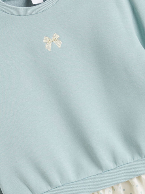 Bisiklet Yaka Bask?l? K?z ?ocuk Sweatshirt