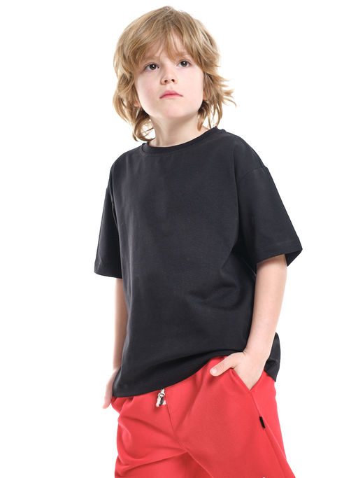 Футболка хлопок подросткам для школы 22-7626 черный - Mini maxi фото 13