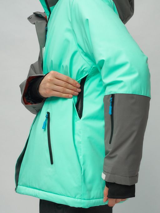 Горнолыжный костюм женский большого размера бирюзового цвета 02278Br - Chunmai фото 13