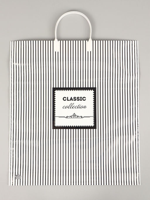 Цена за 10 шт. Пакет Классическая полоска- пластиковая ручка 44 х 40 см 100 мкм