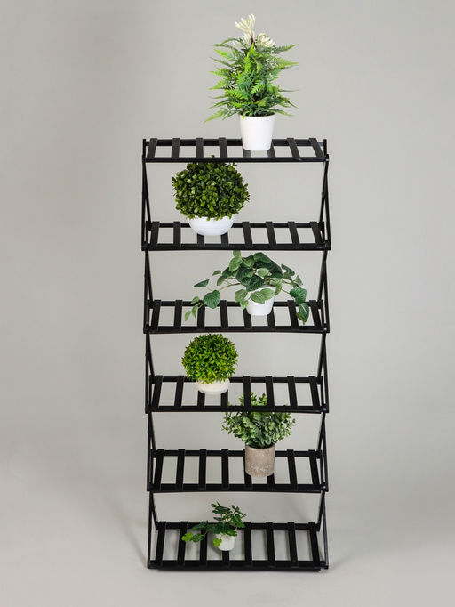 Стеллаж универсальный, 6 полок, 50×25×110 см, напольный, открытый, чёрный, Greengo