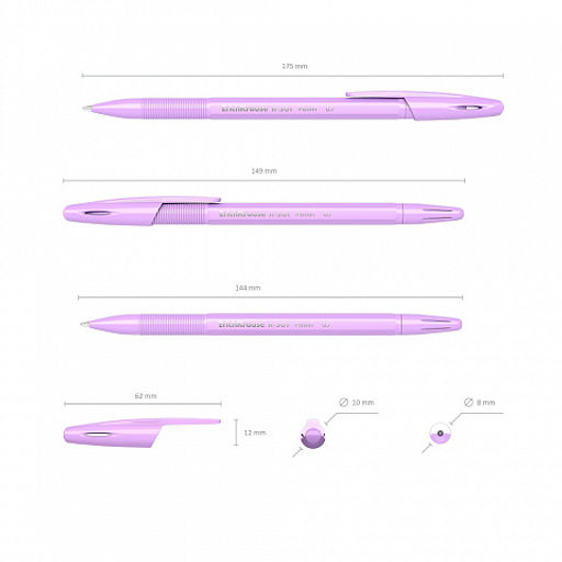 Цена за 50 шт. Ручка шариковая ErichKrause R-301 Stick Pastel 0.7, цвет чернил синий (в коробке по 50 шт.)