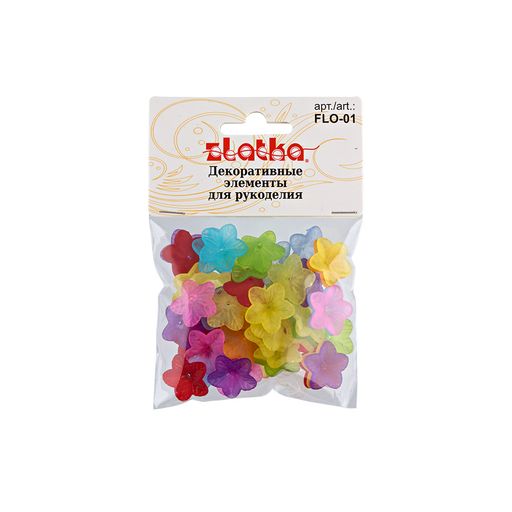 Zlatka Декоративные элементы FLO-01 цветок 10 х 25 г №01 цветы ассорти