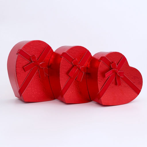 Набор подарочных коробок 3 в 1 сердца, красный, 31?27?13.3; 28?25?11.7; 26?23?10.3 см