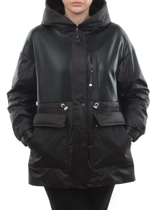 M24-211 BLACK Куртка демисезонная женская (100 гр. синтепон) - Fashion фото 3