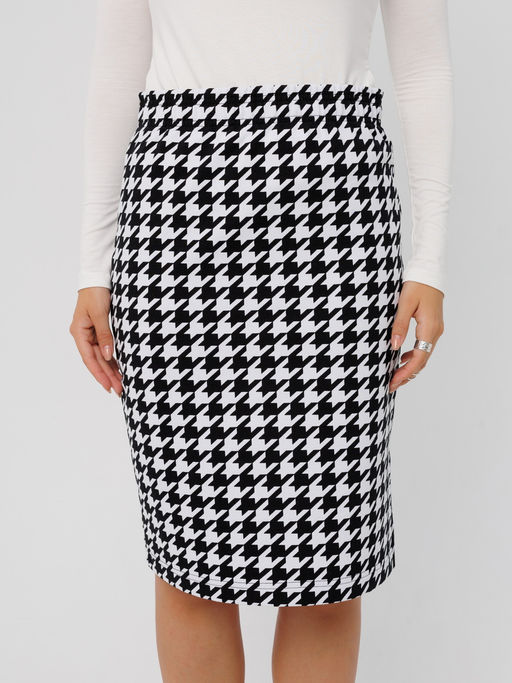 Юбка женская Ю-17 (футер с лайкрой) Бордовая клетка