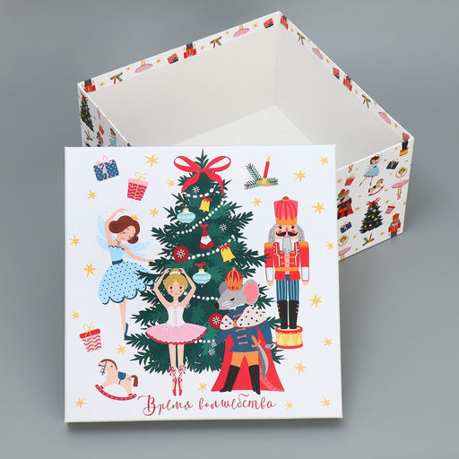 Набор новогодних подарочных коробок 10 в 1 «Щелкунчик», 10×10×6 – 28×28×15 см