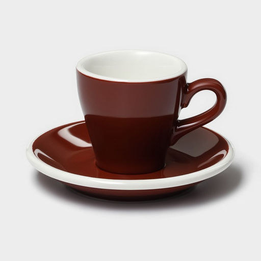 Кофейная пара фарфоровая Magistro Coffee time, 2 предмета: чашка 80 мл, блюдце d=12,5 см, цвет коричневый