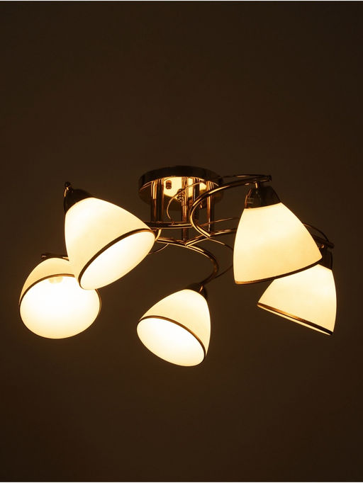 Люстра потолочная BayerLux «Андер», 5хЕ27, 40 Вт, золото, 44×44×24 см