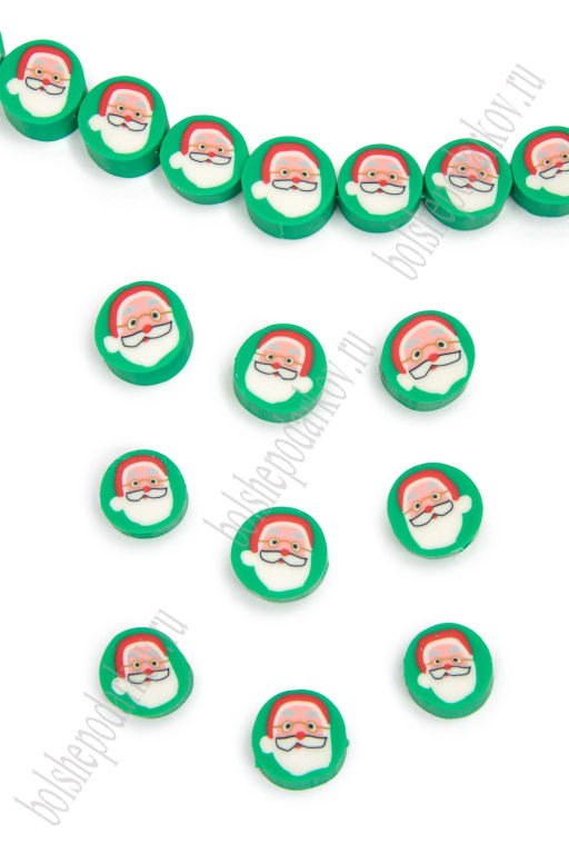 Бусины "Дед мороз" 10 мм (1000 шт) SF-7285, зеленый