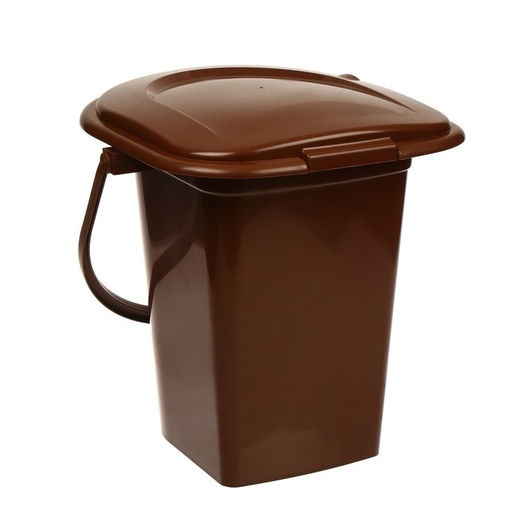 Ведро - туалет, h=39 см, 17 л, съёмный стульчак, коричневое