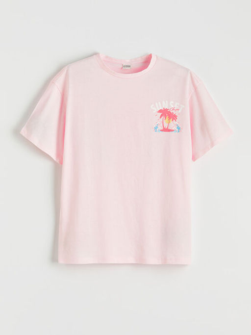 Bisiklet Yaka K?z ?ocuk Bask?l? Ti??rt