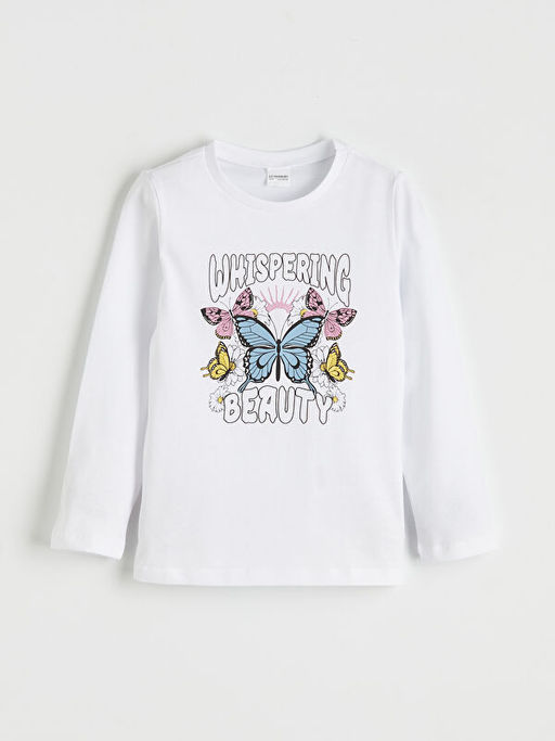 Bisiklet Yaka Bask?l? K?z ?ocuk Pijama Tak?m