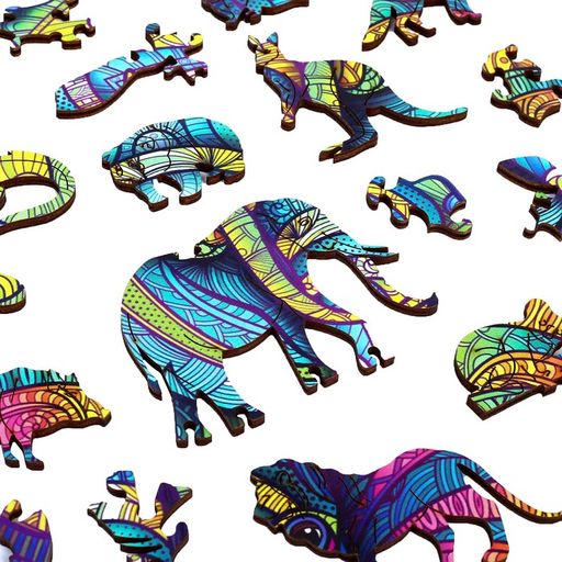 Пазл деревянный фигурный Индийский слон - Puzzle фото 3