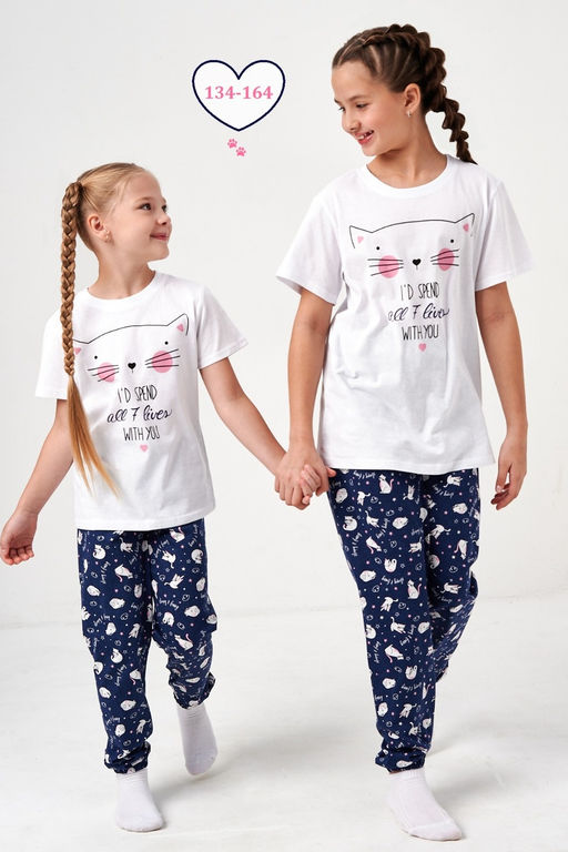 Пижама Кисонька короткий рукав с брюками детская